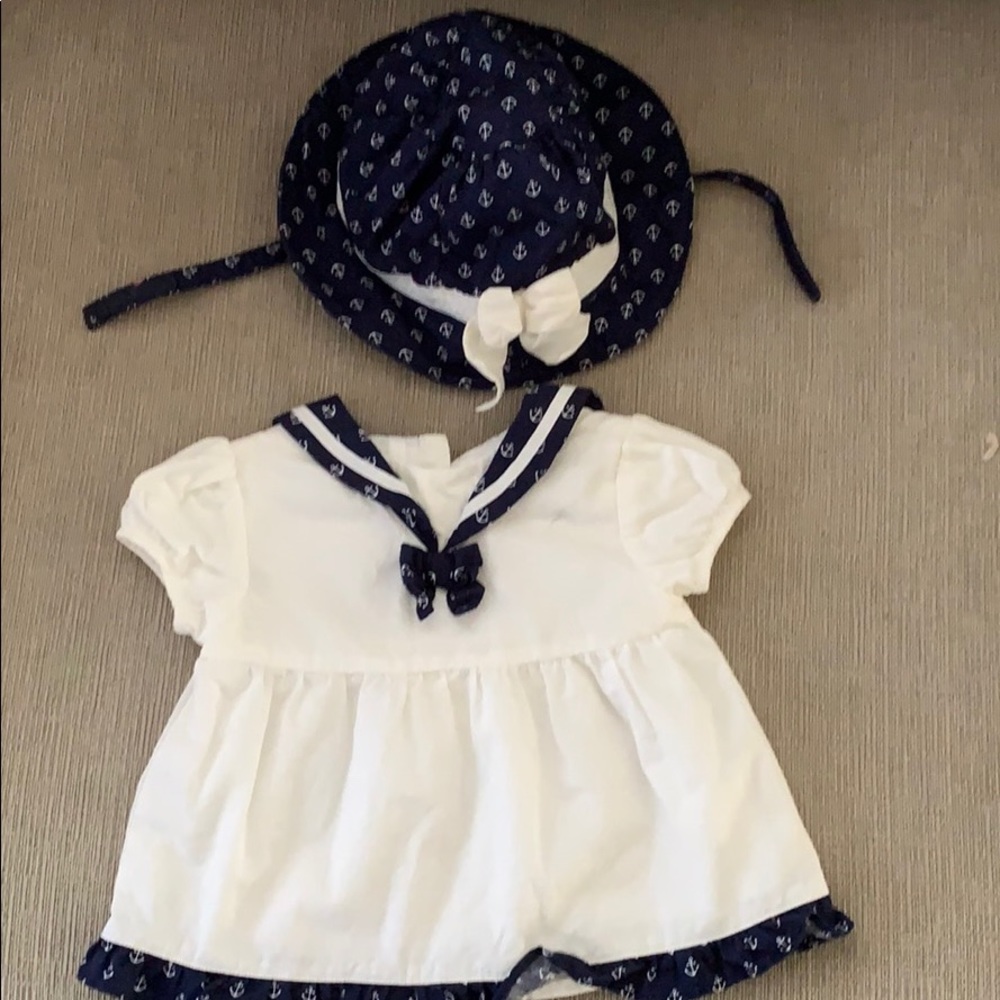 Janie and jack sailor dress and sailer sun hat